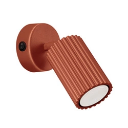 Nástěnné svítidlo Karbon okrově červené s vypínačem, hliník, otočné stínidlo, moderní do obýváku