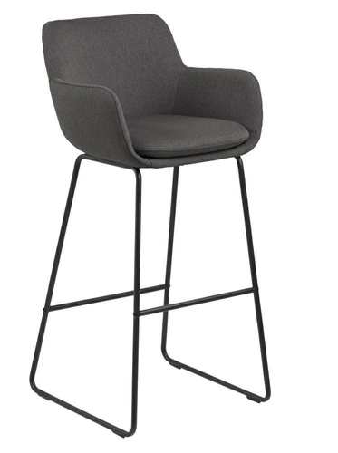 Čalouněný barový stolička s opěrkou Lisa Actona šedá glamour do kuchyně a jídelny 76 cm