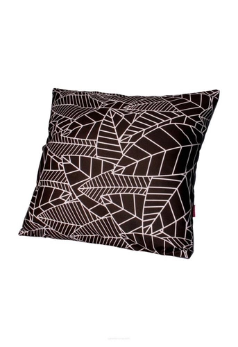 Sametový dekorační polštář Weed černo-bílý antialergenní do obýváku 40x40 cm