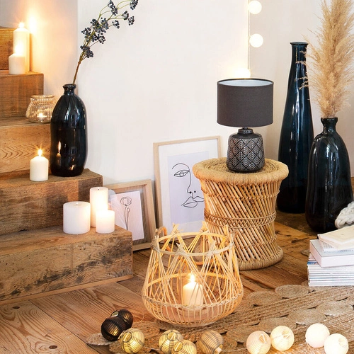 Šedá tmavá lampička Ilou