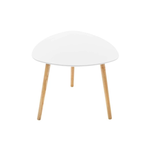 Sada 3 konferenčních stolků Mileo S bílý oválný skandinávský dřevěný do obýváku Atmosphera