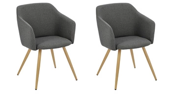 Sada 2 jídelních židlí Molto tmavě šedé