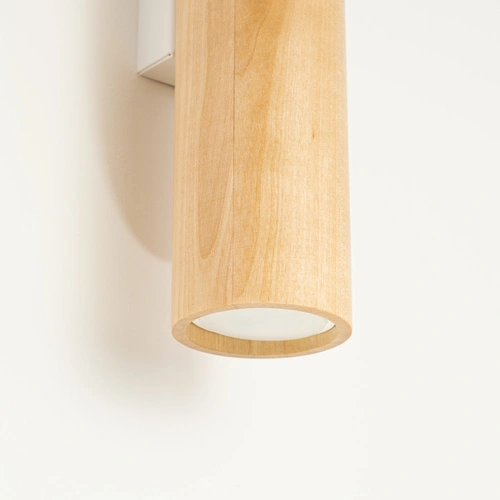 Moderní nástěnné svítidlo LINO bílé z přírodního dřeva do obýváku a ložnice