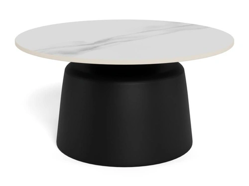 Konferenční stolek Santorini 70 cm kulatý bílý keramický do obýváku