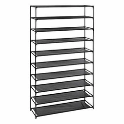 Černý 10patrový botník 5five simply smart moderní vysoký do předsíně