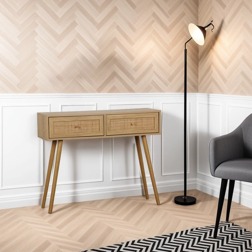 Ballo boho ratanová konzole se zásuvkami do předsíně a obýváku, úzký příruční stolek ke zdi