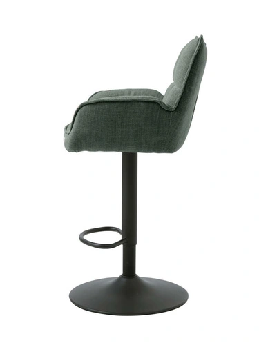 Barová židle Marilla zelená výškově nastavitelná otočná s opěrkou k kuchyňskému ostrůvku