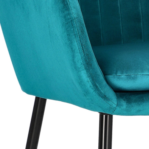 Jídelní čalouněná židle sametová Emilia Actona lahvově zelená s područkami glamour