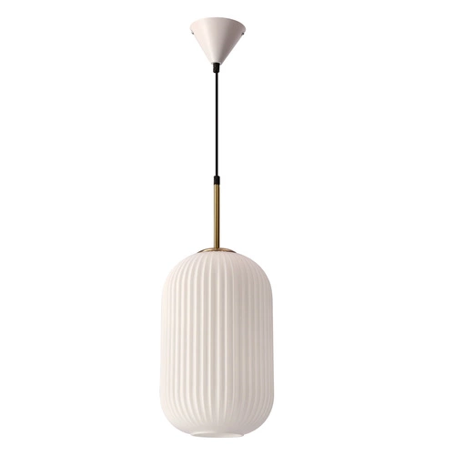 Závěsná lampa CRESTO bílá+zlatá 1x40W E27 difuzor bílý