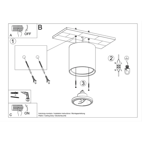 Bílý keramický stropní plafon Kalu moderní do obýváku, kuchyně a ložnice Sollux