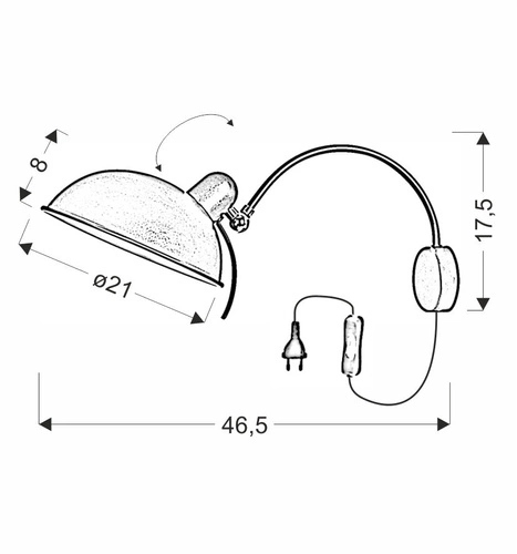 Nástěnná lampa Nora černá kovová s ramenem a vypínačem do ložnice a obýváku