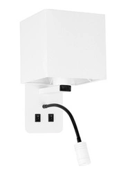 Nástěnné LED svítidlo Magnum 2 bílé moderní s látkovým stínidlem do ložnice a obýváku 40 cm