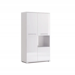 Moderní bílá lesklá knihovna Flory 90 cm se zavřenými dvířky do obýváku Intesi