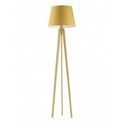 Podlahová lampa Curacao stínidlo hořčicové stojan dub