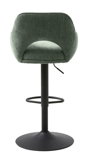 Barová židle Cowley zelená výškově nastavitelná s opěrkou na černé noze