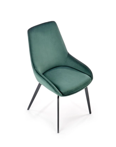 Čalouněná sametová židle Margau zelená s područkami do jídelny a obýváku moderní Intesi