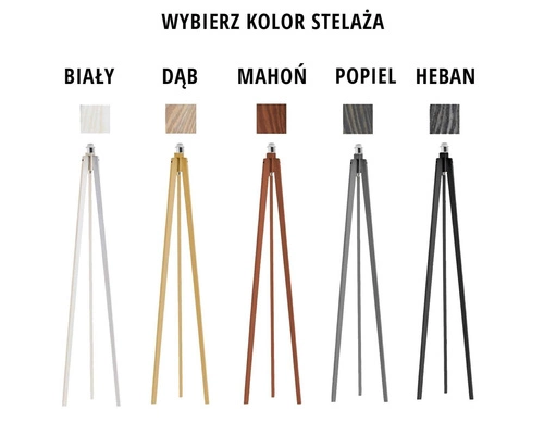 Stojací lampa do obýváku Miami béžová s textilním stínidlem na dubovém trojnožce Lysne personalizovaná