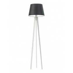 Stojací lampa do obýváku Curacao moderní černá s dřevěným stínidlem 158 cm Lysne