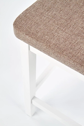 Barová židle Jader čalouněná bílá skandinávská s opěrkou 58 cm do kuchyně a jídelny Intesi