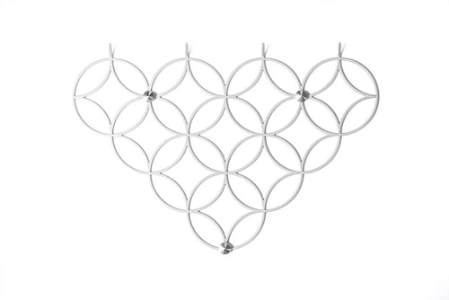 Holo S POLYHEDRA moderní bílý kovový nástěnný věšák do předsíně 37 cm