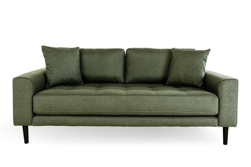 Třímístná pohovka Lido Intesi zelená skandinávská do obýváku na černých dřevěných nohách