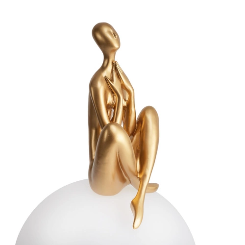 Stolní lampa WOMAN-3 glamour bílá a zlatá do obýváku a ložnice Step into Design 62 cm