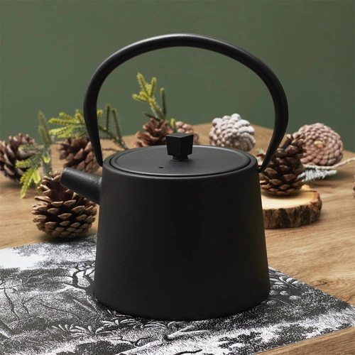 Intesi litinová čajová konvice černá 900 ml moderní na plynový sporák