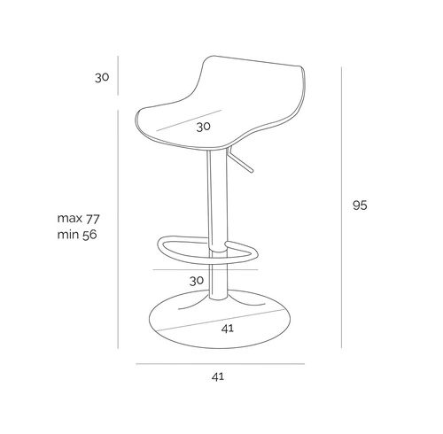Barová židle s opěrkou Simplet Bar One bílá matná, výškově nastavitelná, otočná, moderní do kuchyně