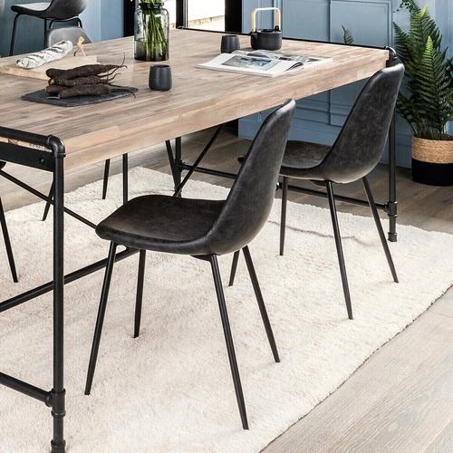 Jídelní židle čalouněná šedá ekokůže Vladi Atmosphera moderní s kovovými nohami