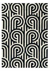 Moderní vlněný koberec Turnabouts Black 170x240 geometrický do obýváku a ložnice Florence