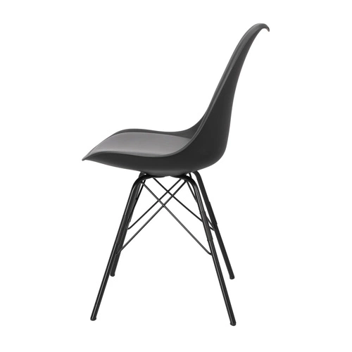 Jídelní židle Eris PP Actona černá moderní z plastu a ekokůže snadné čištění