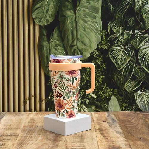 Termo hrnek Intesi Mini Miami Floral 600 ml s uchem na kávu moderní