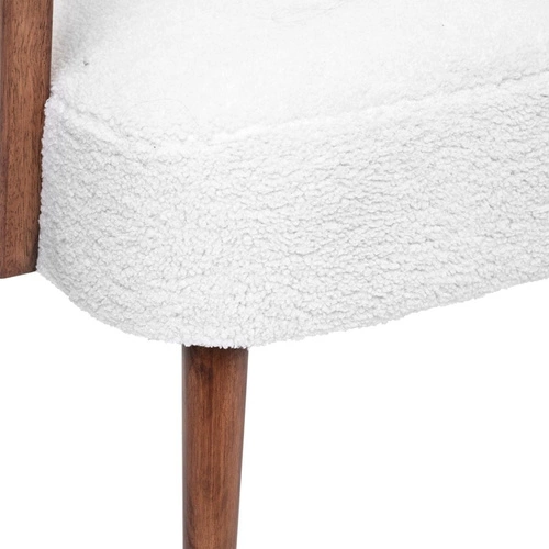 Křeslo Chiara bílý boucle skandinávský do obýváku s područkami Atmosphera