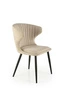 Čalouněná židle Odile béžová do jídelny a obýváku moderní na černých nohách Intesi