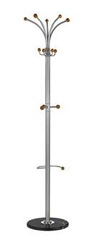 Moderní dřevěný stojanový věšák do předsíně Capricorne stříbrný 180 cm