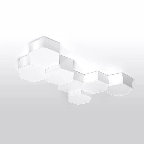 Stropní svítidlo SUNDE bílé šestihranné moderní do obýváku, kuchyně nebo ložnice