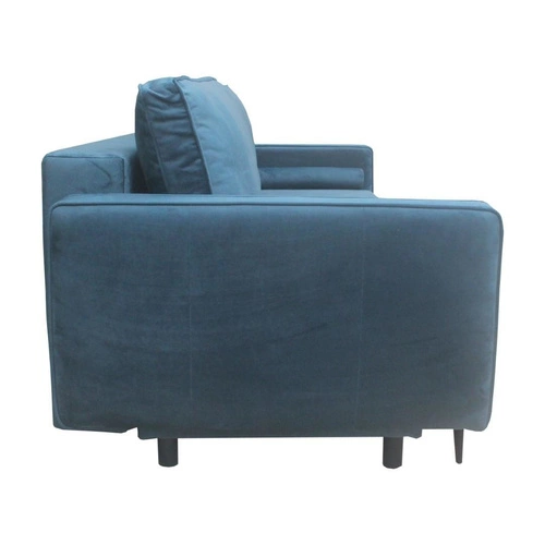 Rozkládací pohovka Arosa tmavě modrý samet s úložným prostorem a funkcí spaní do obýváku Intesi