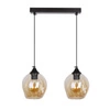 Závěsná lampa Aspa černá 2x40W E27 stínidlo hnědé barvy