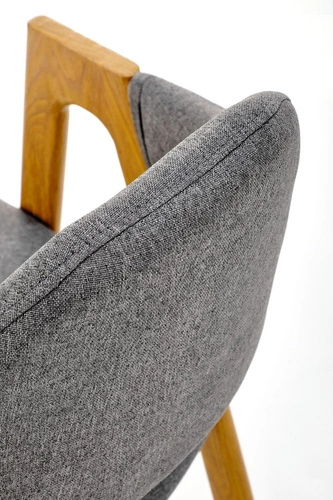 Šedá čalouněná jídelní židle Island s područkami moderní skandinávský styl