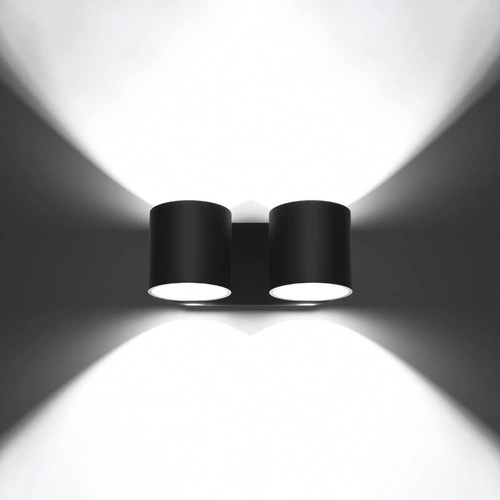 Nástěnné svítidlo Orbis 2 černé moderní dvojité kovové do obýváku ložnice chodby