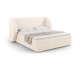 Čalouněná postel Miley béžová 180x200 s úložným prostorem, moderní glamour do ložnice