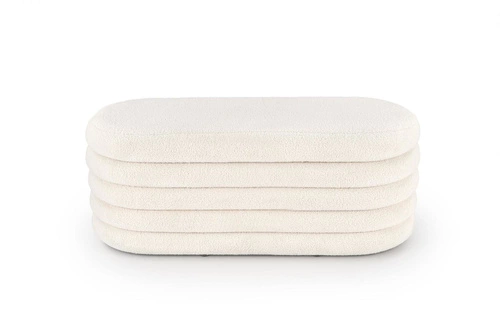 Lavice se schránkou Lessi krémová bouclé do předsíně a ložnice v boho stylu