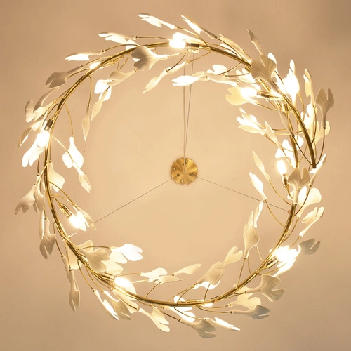 BOTANIKA závěsná lampa zlatá bílá 100 cm