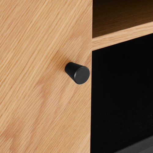 Moderní dřevěná TV skříňka Clar 160 cm volně stojící do obýváku dub černá Intesi