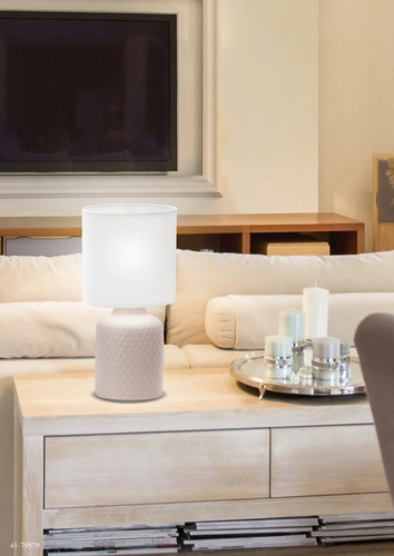 Noční lampička do ložnice Iner béžová keramická s moderním stínidlem CANDELLUX 32 cm