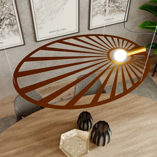 Závěsné svítidlo LEHDET zlaté moderní do obývacího pokoje a jídelny nastavitelné kovové 150 cm