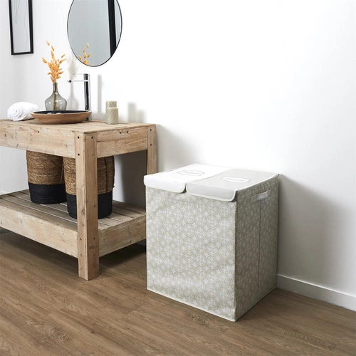 Dvojitý koš na prádlo 50x41x57 šedá látka