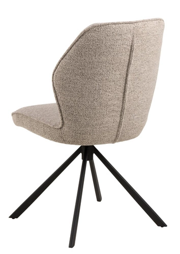 Otočná čalouněná židle Miren Spin Noir v béžové barvě s černou podstavou