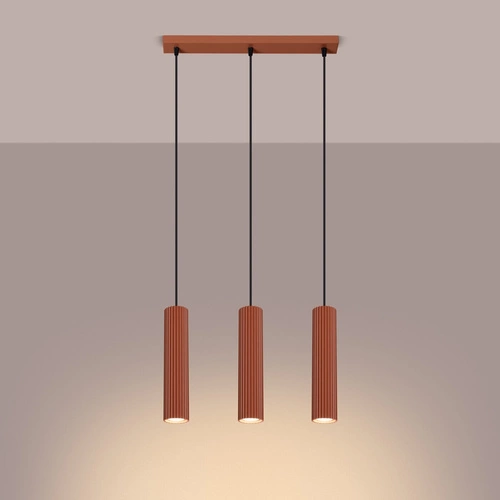 Závěsné svítidlo Karbon 3-bodové červené, nastavitelné do obýváku, kuchyně nebo jídelny