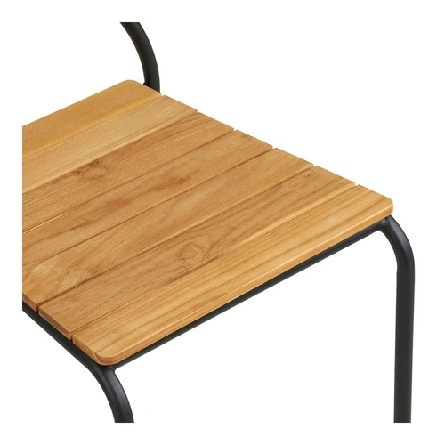 Židle Nashville z černého týkového dřeva do jídelny a obýváku